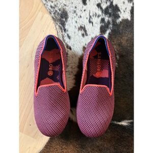 Rothy's Girls The Loafer Slip-On Flats Orange Navy Size K2